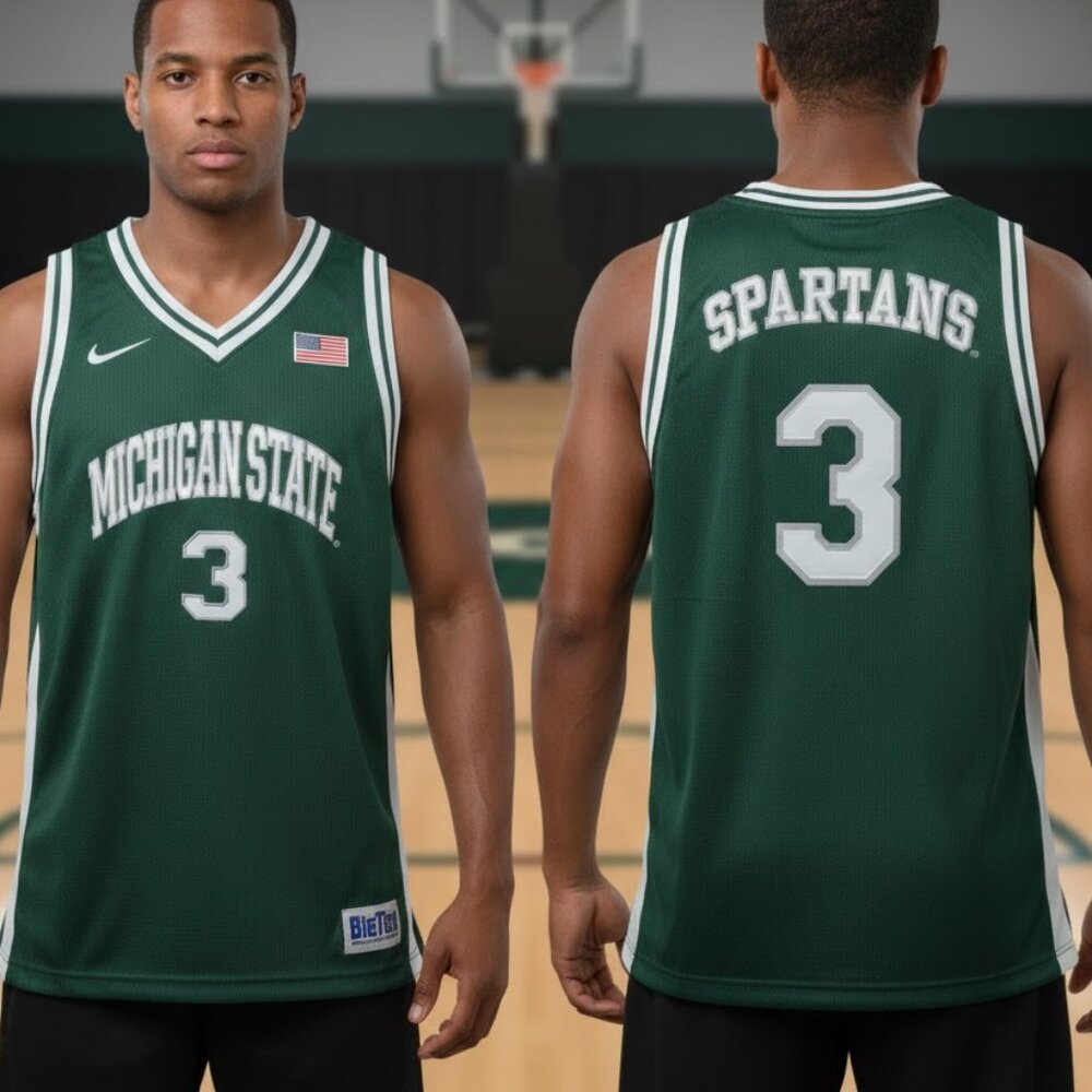Mens Sz L Mi State Spartans Basketball Jersey